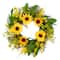 24&#x27;&#x27; Green and Yellow Sunflower Floral Wreath
